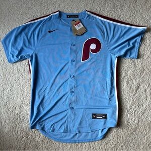 Men’s Nike Philadelphia Phillies Powder Blue Jersey Size Large New With Tags
